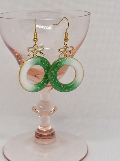 Gradient Flower Hoop Drop Earring