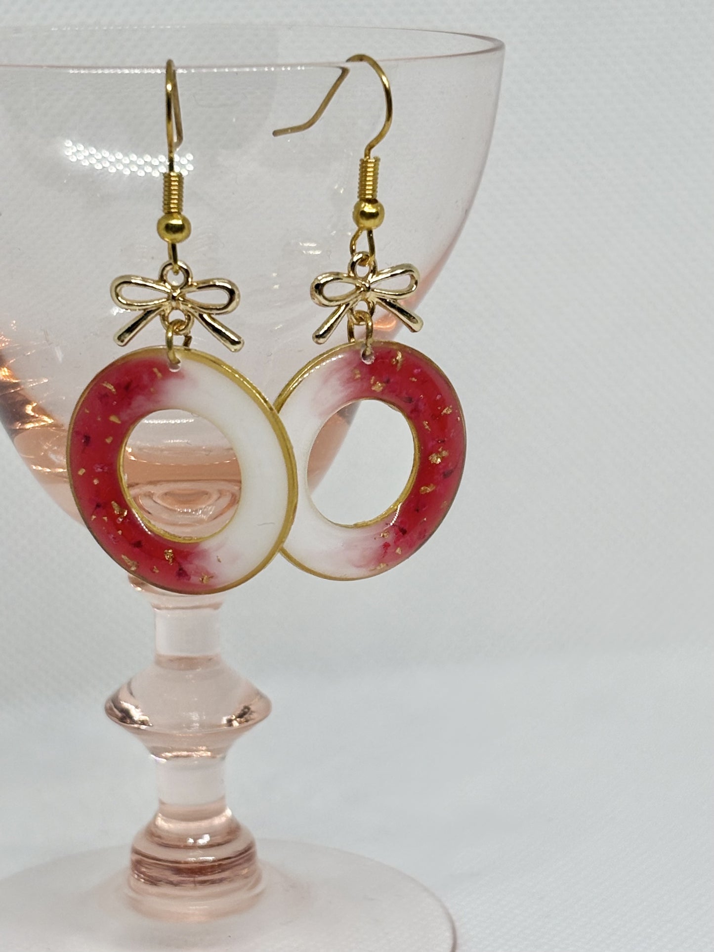Gradient Flower Hoop Drop Earring