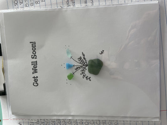 Get Well Soon Sea Glass Greeting card