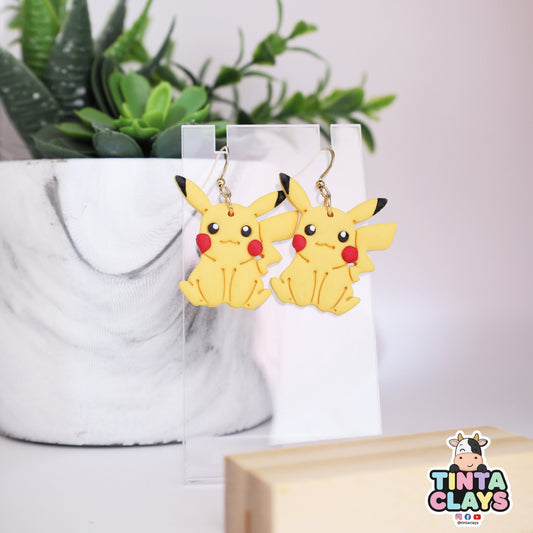 Pikachu Pokemon Inspired | Handmade Electric Mouse Earrings