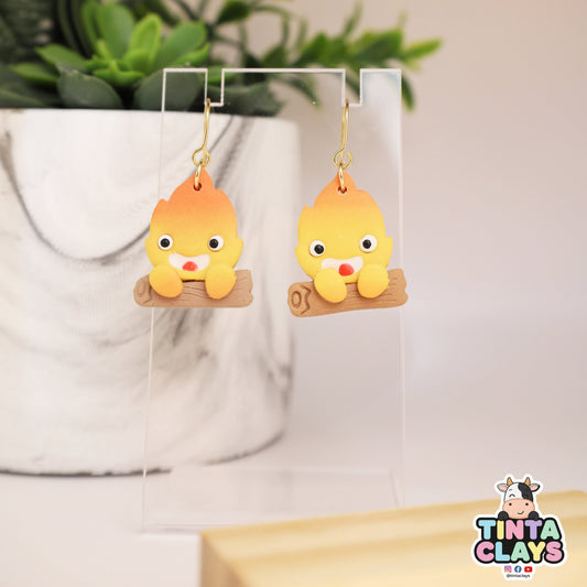 Calcifier Ghibli Inspired | Handmade Fire Spirit Earrings