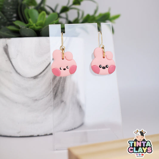 Cooky BTS inspired BT21 Minini | Pink Bunny Earrings