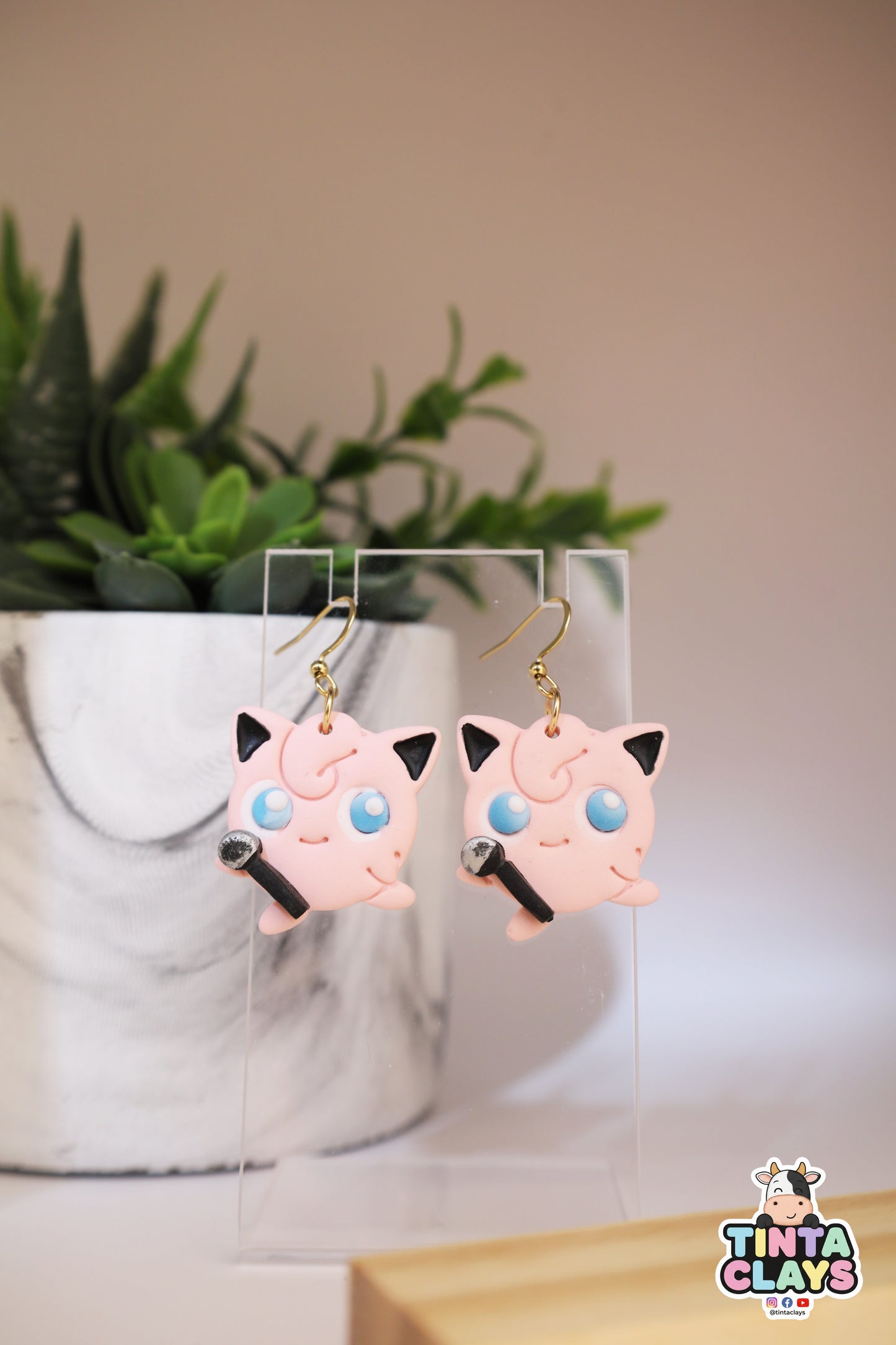 JigglyPuff Pokemon Inspired | Handmade Pink Singing Character Earrings