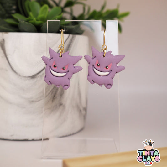 Gengar Pokemon Inspired | Handmade Shadow Monster Earrings
