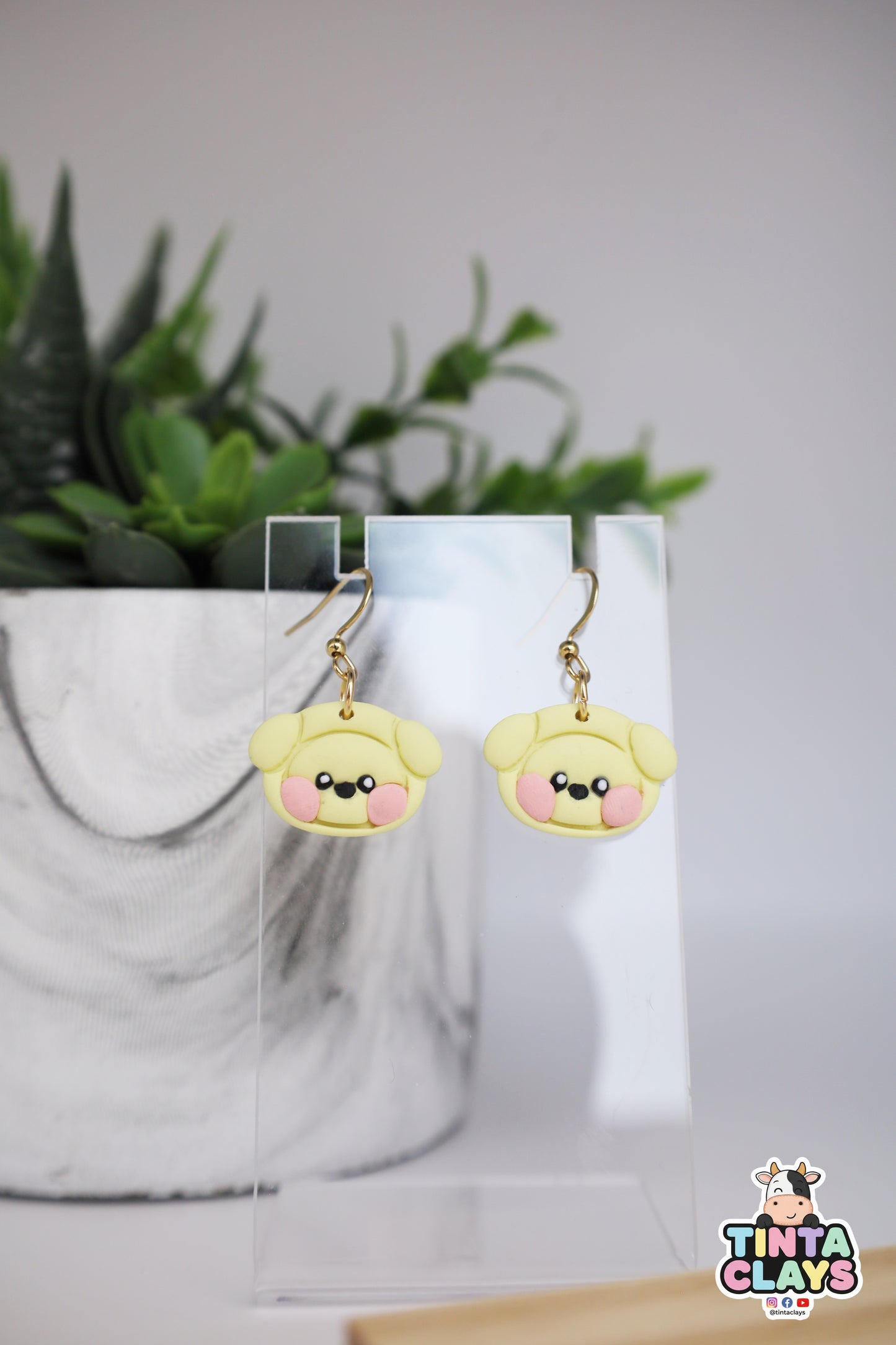 Chimmy BTS BT21 Inspired Minini | Handmade Yellow Puppy Earrings