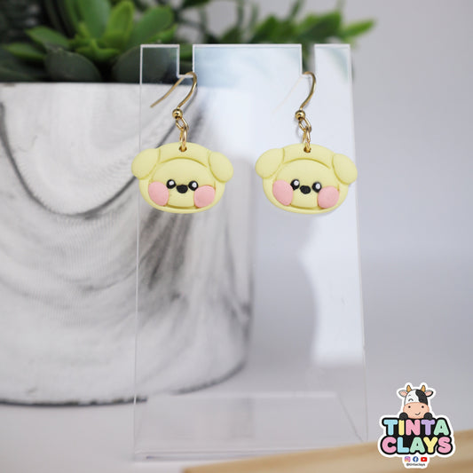 Chimmy BTS BT21 Inspired Minini | Handmade Yellow Puppy Earrings