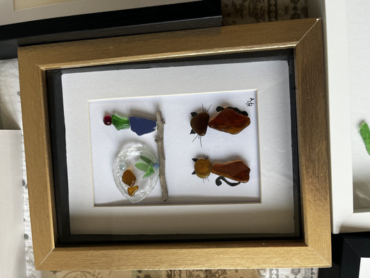 Here, fishy, fishy framed art