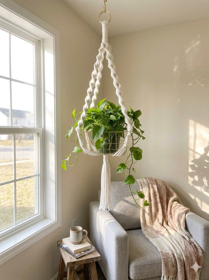 Large macrame plant hanger - Assorted colours
