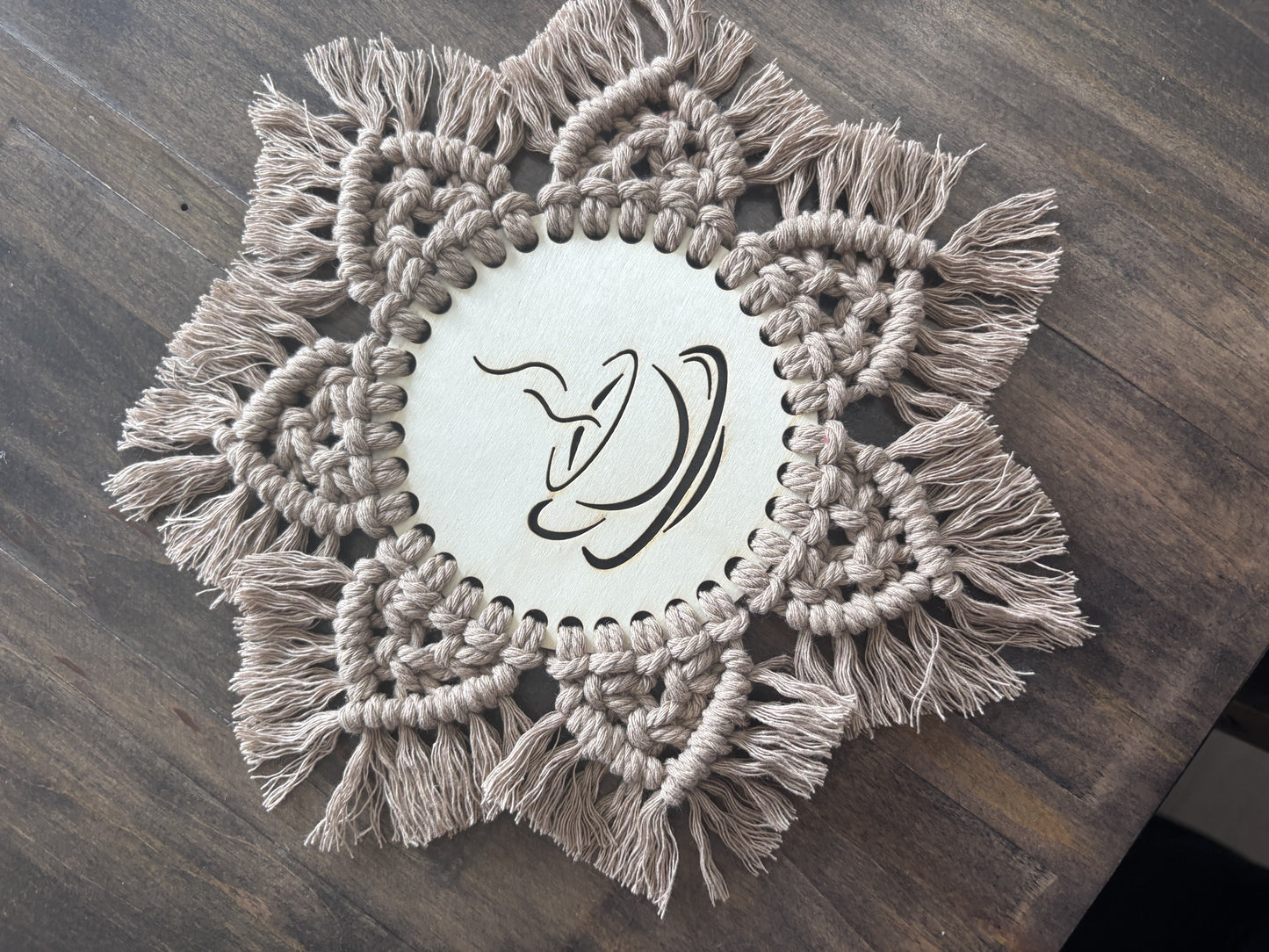 Macrame coasters - set of 2 assorted colours