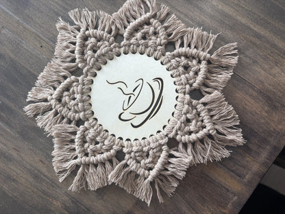 Macrame coasters - set of 2 assorted colours