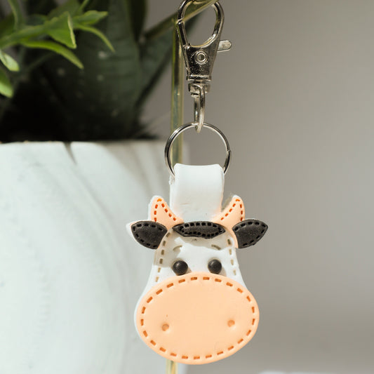 Cow Moo-d for Cuteness Polymer Clay Keychain