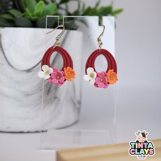 Oval Arch Polymer Clay Dangle Earrings