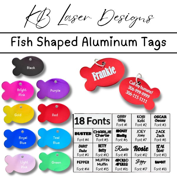 Personalized Fish Aluminum Pet Tag