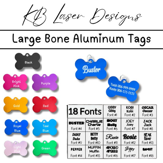 Personalized Large Bone Aluminum Pet Tag