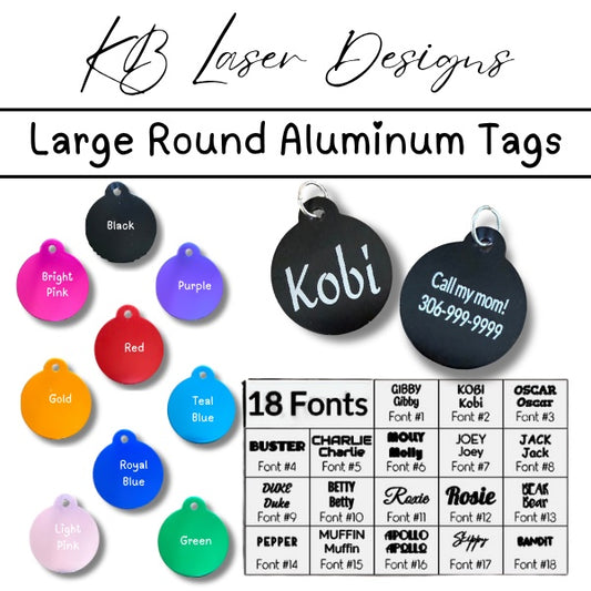Personalized Large Round Aluminum Pet Tag