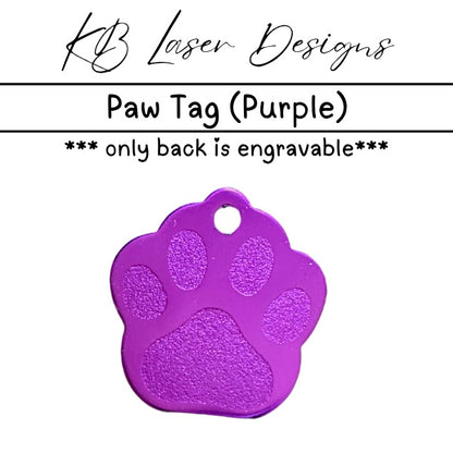 Personalized Paw Print Aluminum Pet Tag