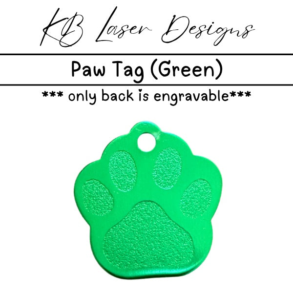 Personalized Paw Print Aluminum Pet Tag
