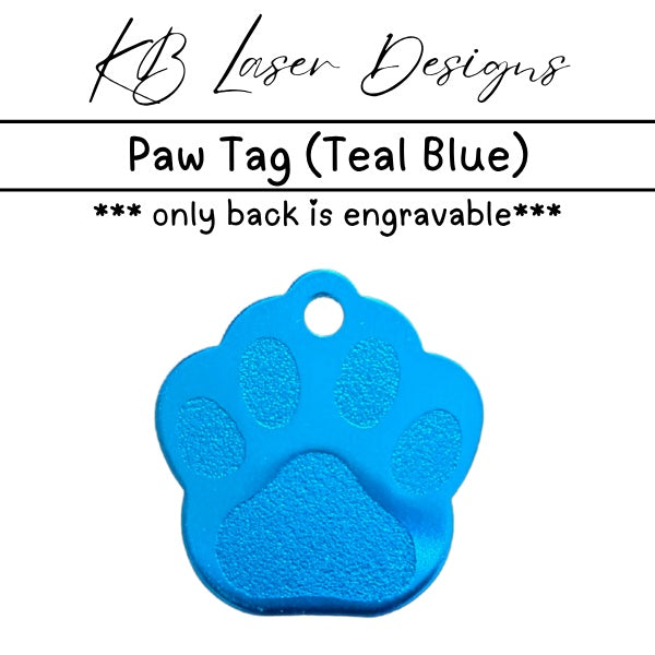 Personalized Paw Print Aluminum Pet Tag