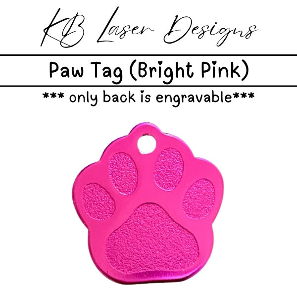 Personalized Paw Print Aluminum Pet Tag