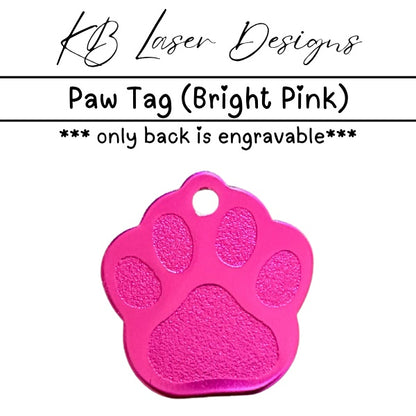 Personalized Paw Print Aluminum Pet Tag