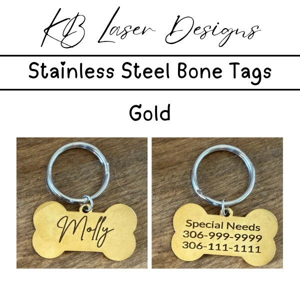 Personalized Stainless Steel Bone Pet Tag