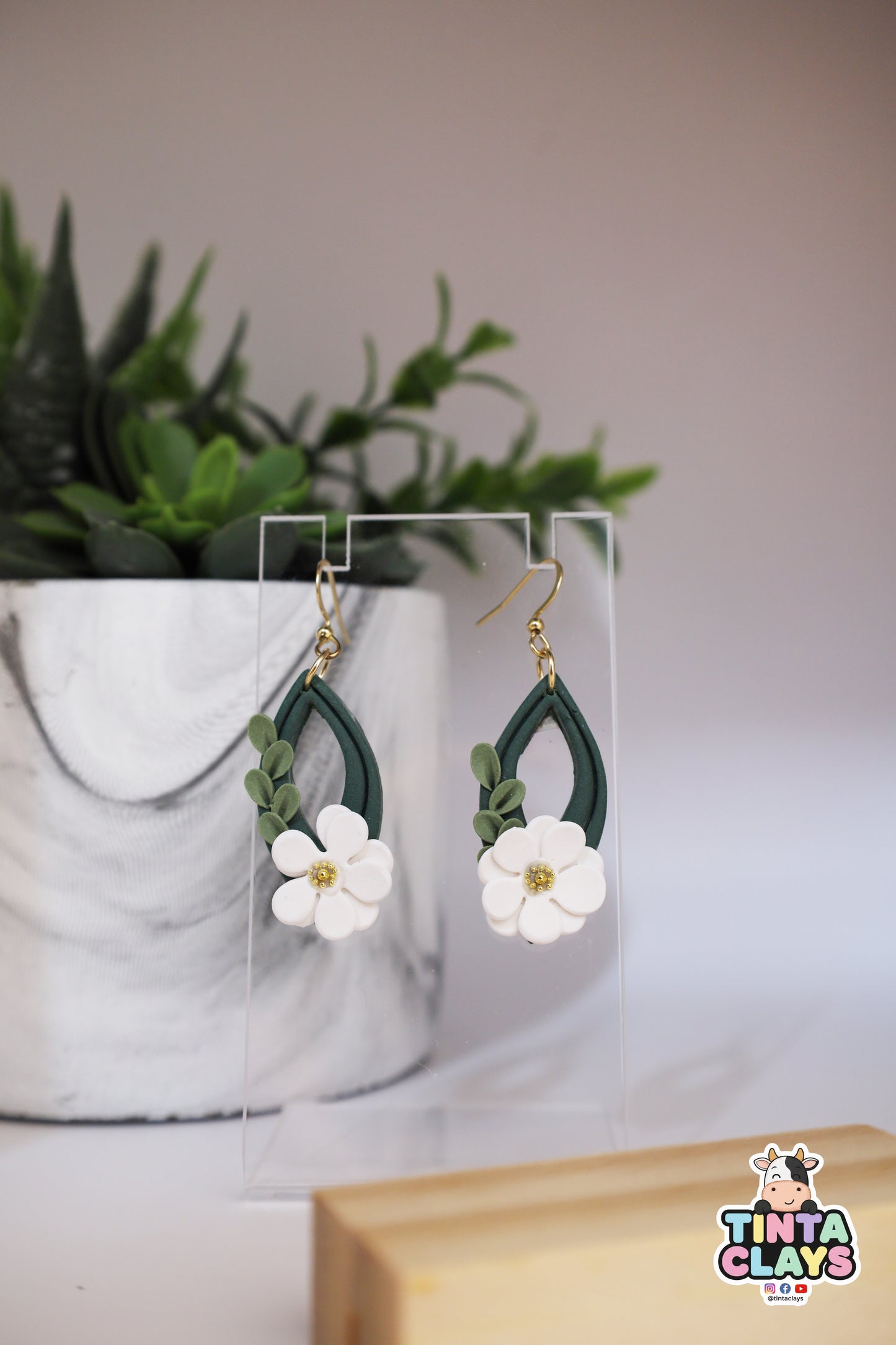 Petal Arch Polymer Clay Dangle Earrings