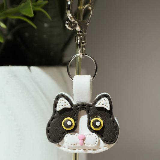 Cat 🐱 Purr-fectly  Polymer Clay Keychain