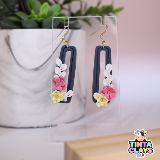Rectangle Arch Polymer Clay Dangle Earrings