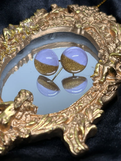 Round Gold Statement Stud Earrings