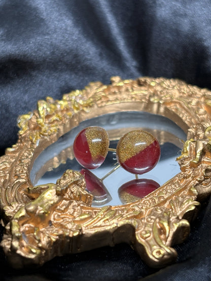 Round Gold Statement Stud Earrings