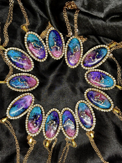 Starry Galaxy Rhinestone Necklace