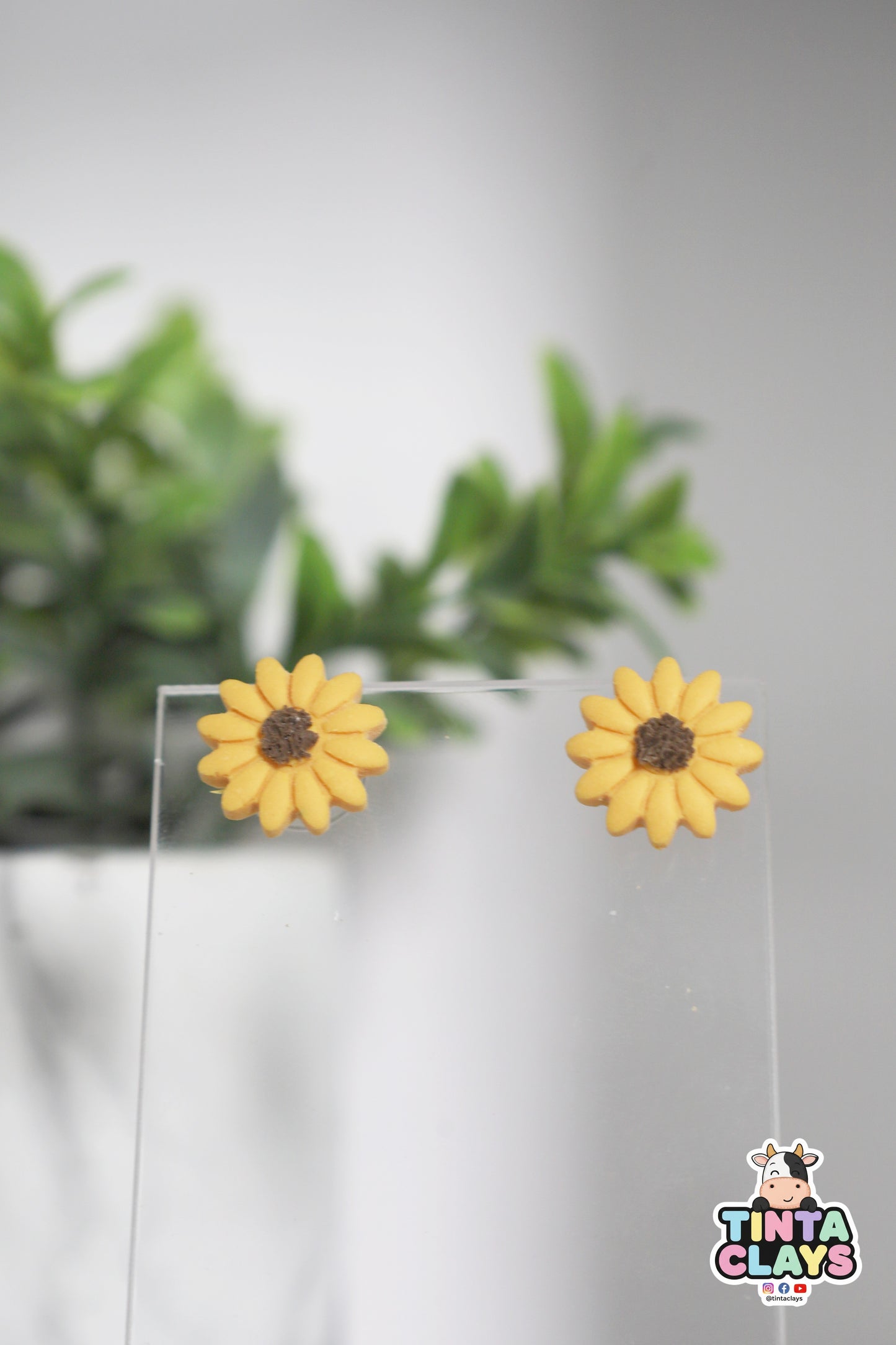 Sunflower Polymer Clay Stud Earrings