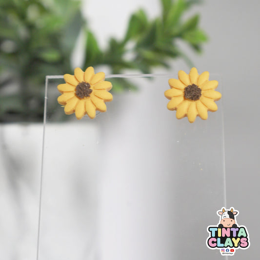 Sunflower Polymer Clay Stud Earrings