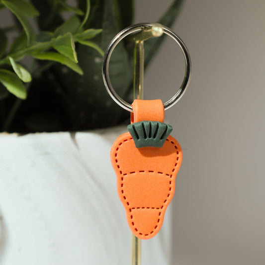 Too Cute to Crunch  Carrot Polymer Clay Keychain