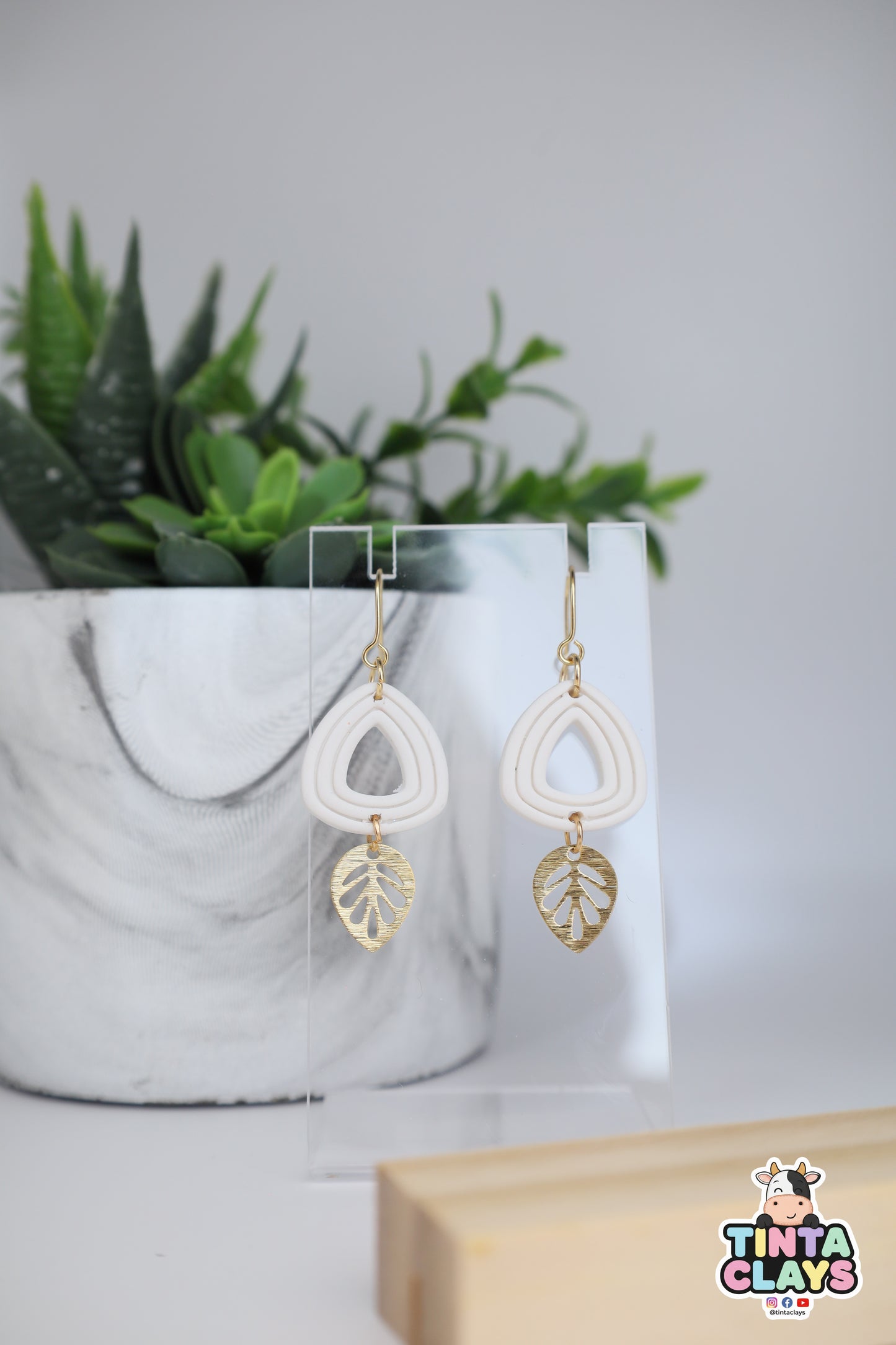 Triangle Arch Polymer Clay Dangle Earrings