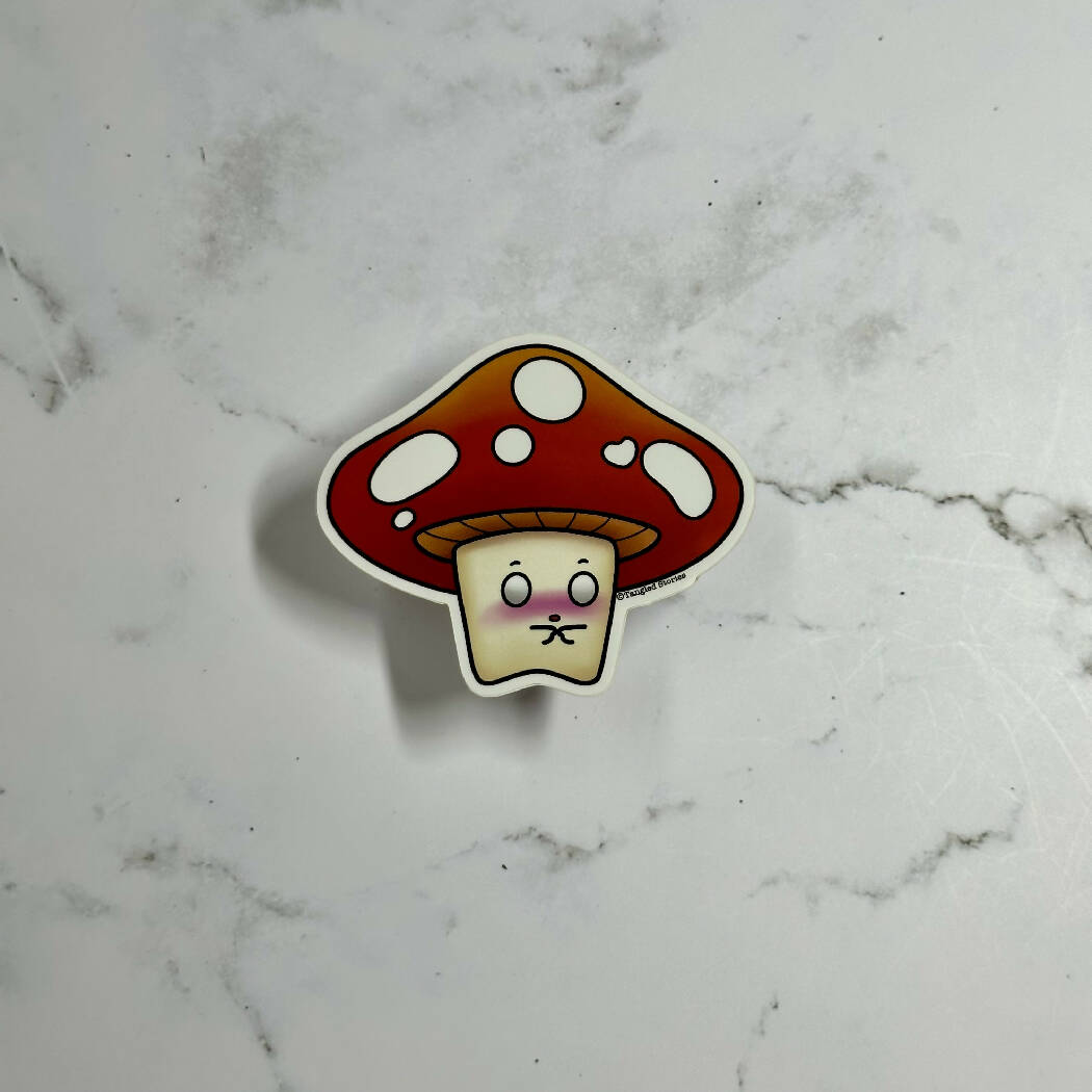 Shy Shroom Weatherproof Sticker