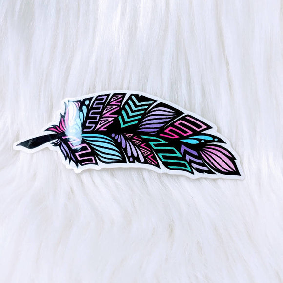 Feather Waterproof Stickers - HandmadeSask