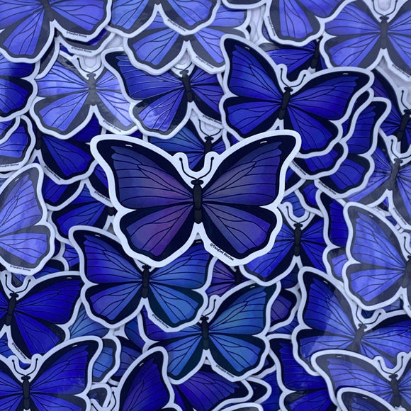 Blue Morpho Butterfly Waterproof Sticker