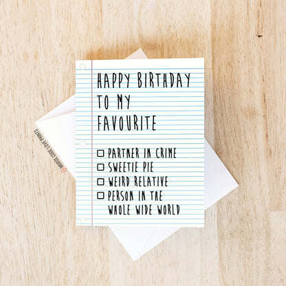 Checkbox | Birthday | Greeting Card - HandmadeSask
