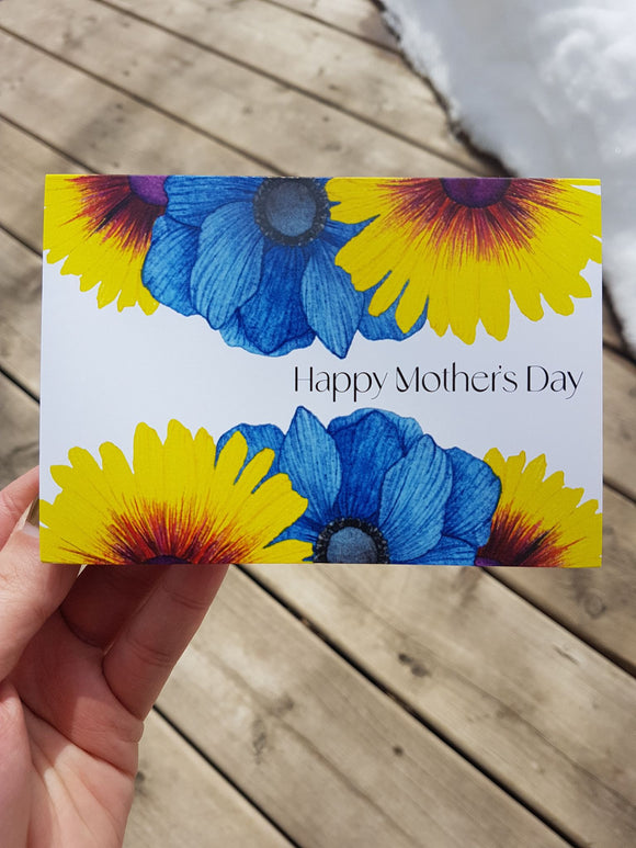 Mother's Day Card Blue and Yellow - 1