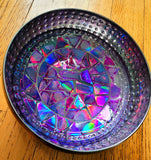 Gold, Re-cycled Disc, Mosaic, Glass, and Resin Birdbath - 2