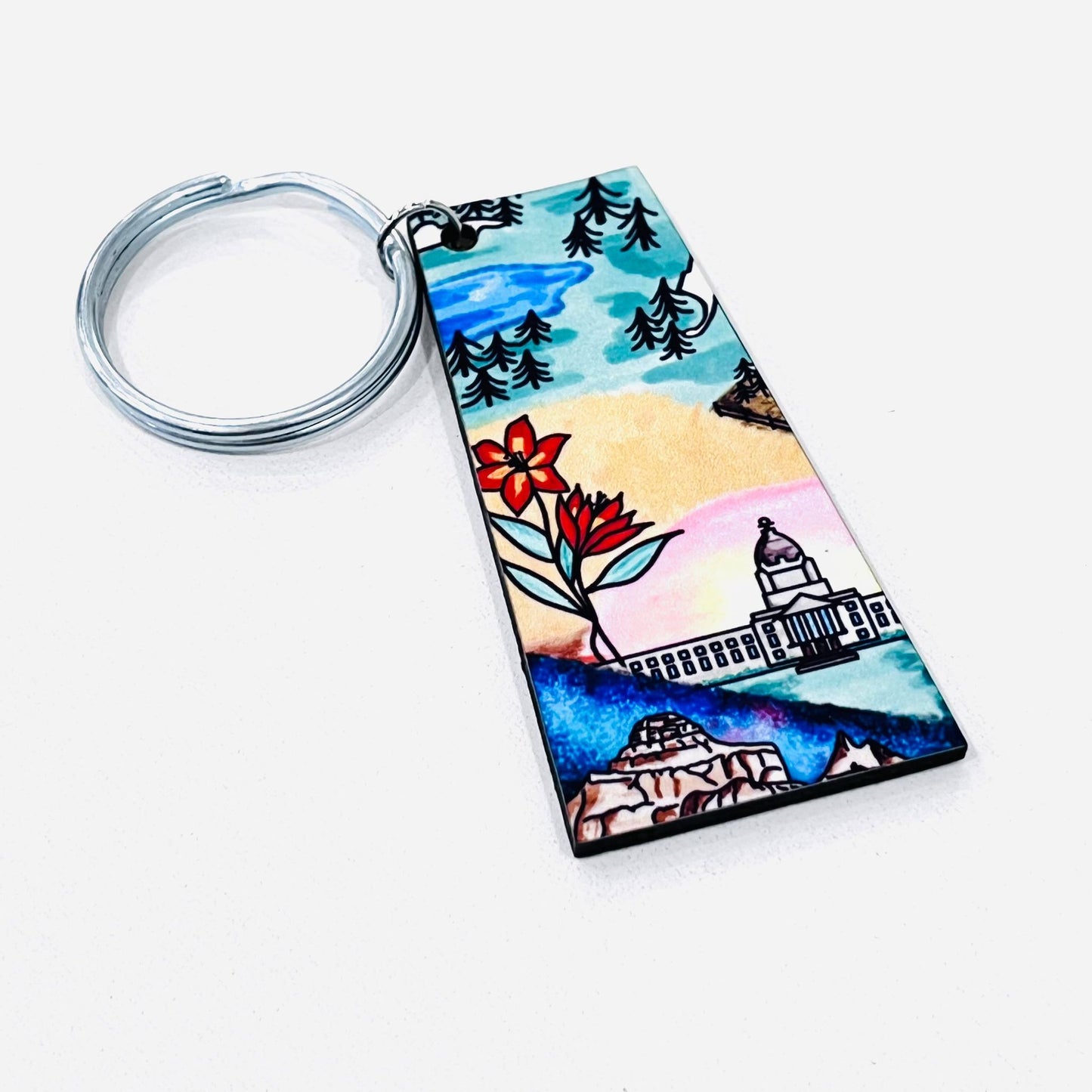 Saskatchewan MDF Wooden Keychains