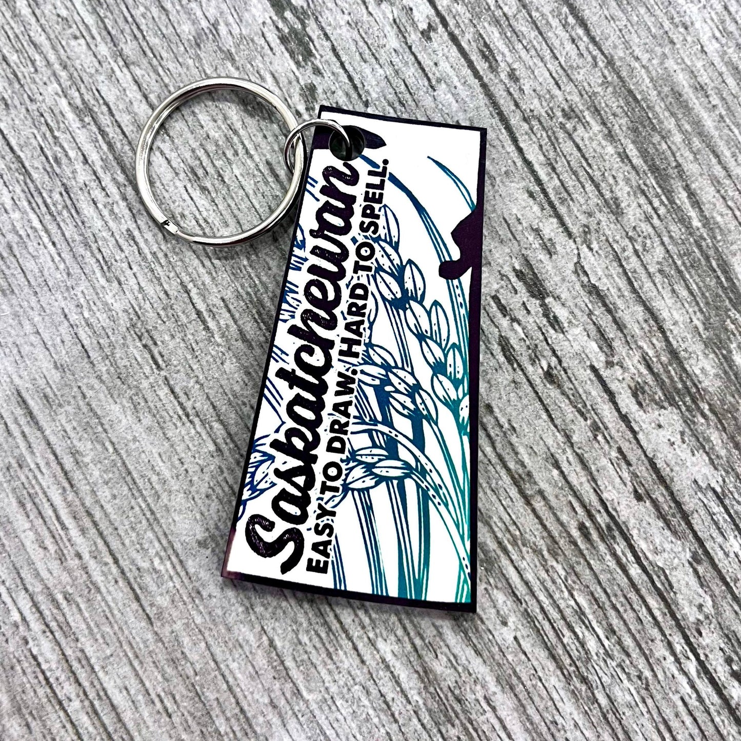 Saskatchewan MDF Wooden Keychains