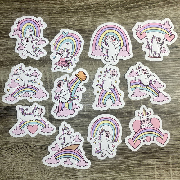 Set of 12 Unicorn & Rainbows 3.75