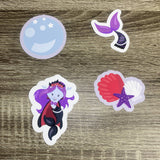 Set of 11 Vampire Mermaid 2.5"-3.4" Vinyl Water Resistant Stickers/Decals - HandmadeSask
