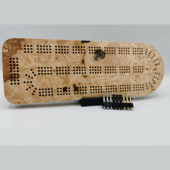 Figured Wood Cribbage Board