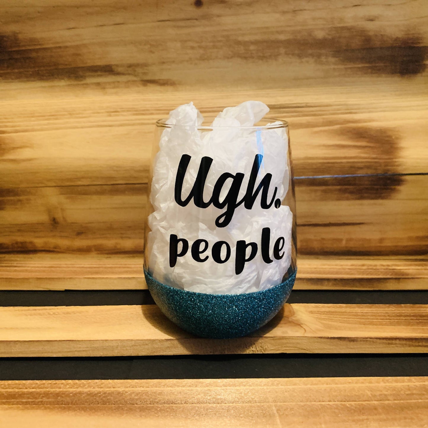 Ugh, People Glitter Stemless - HandmadeSask