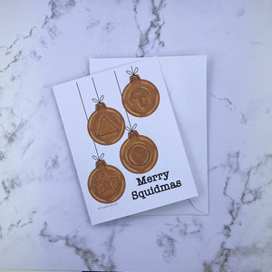 Merry Squidmas- Dalgona Ornaments Printed Card