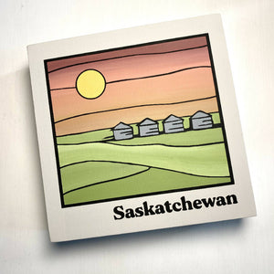 6" Art Panel | Saskatchewan 4 Grain Bins