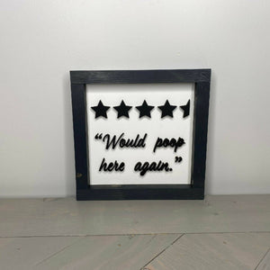 Would Poop Here Again Sign
